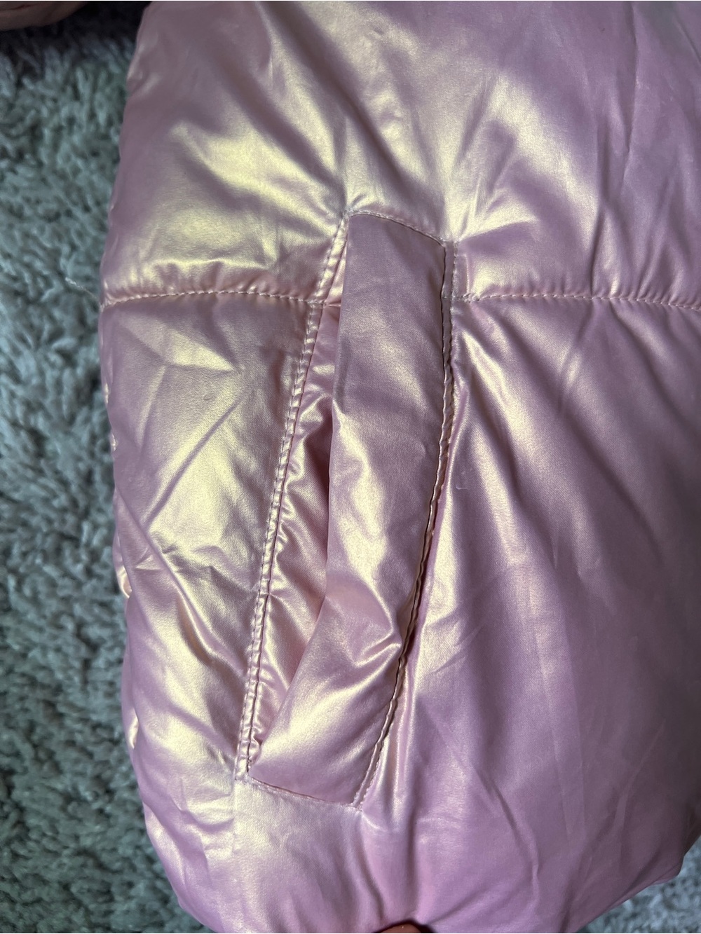 Swiss Tech Iridescent Pink Hooded Puffer Jacket for Kids - Picture 4 of 5